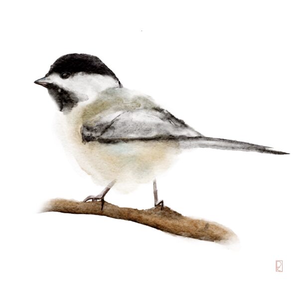 Digital Watercolor Bird Painting