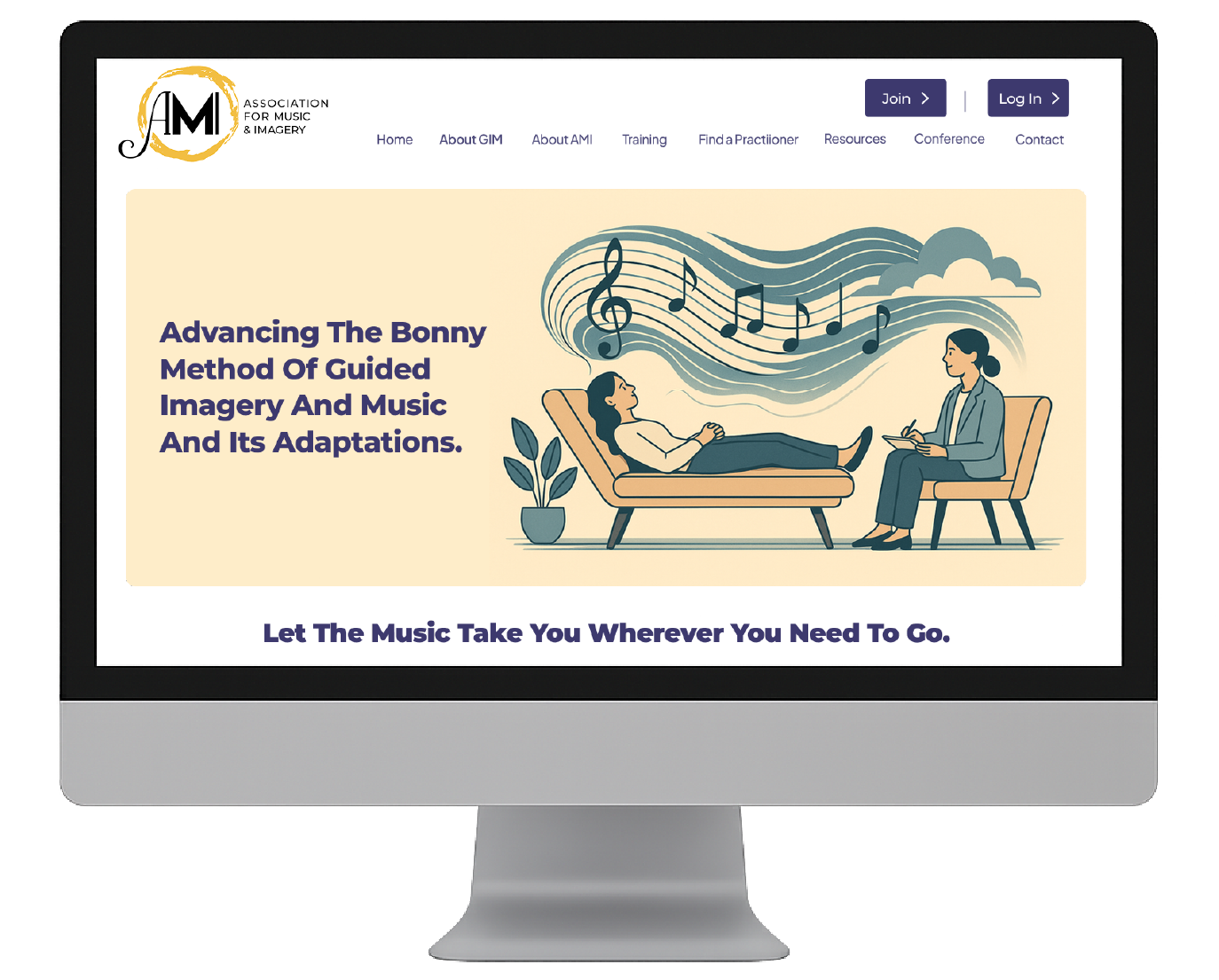 AMI website mockup