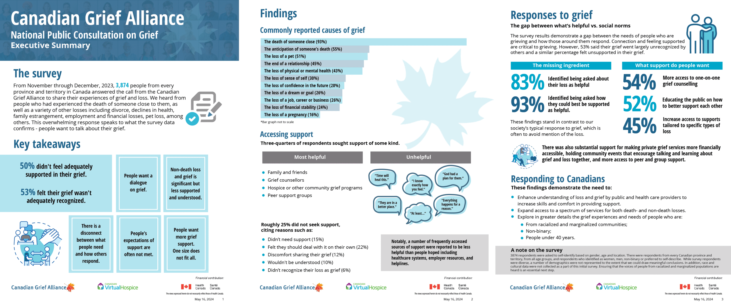 Canadian Virtual Hospice executive summary spreads